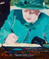 Michael Hanrahan, THE QUEEN SIGNING THE VISITORS BOOK AT ÁRAS AN UACHTARÁIN