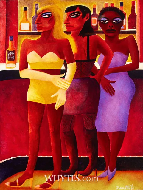 Graham Knuttel, GIRLS' NIGHT OUT, oil on canvas