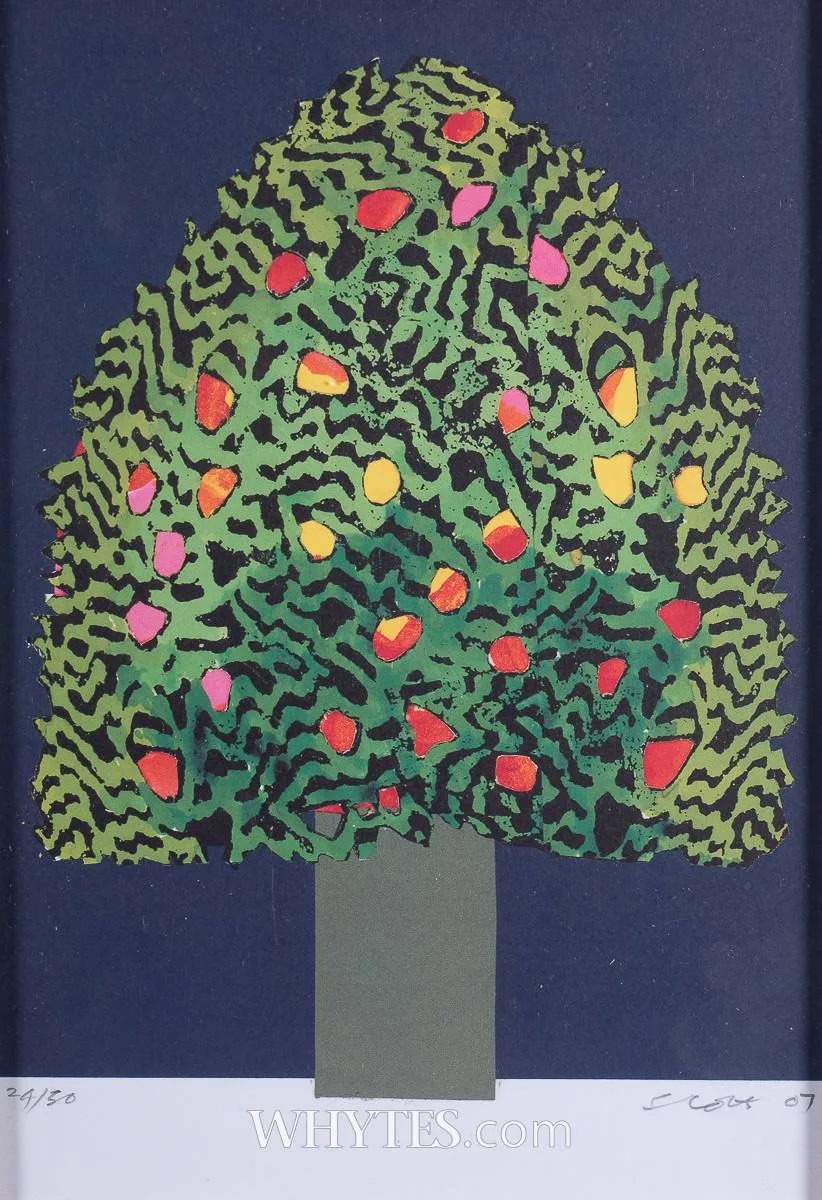 CHRISTMAS CARD by Patrick Scott, 2007, screenprint; (no. 24 from an edition of 50), sold Dec 2025