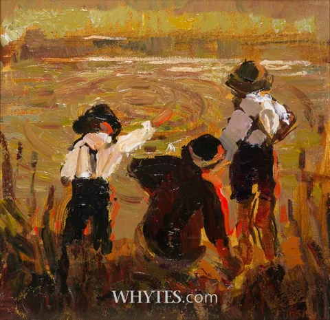 TAKING A BREAK by Joanna Tinsley, oil on canvas, sold Dec 2025