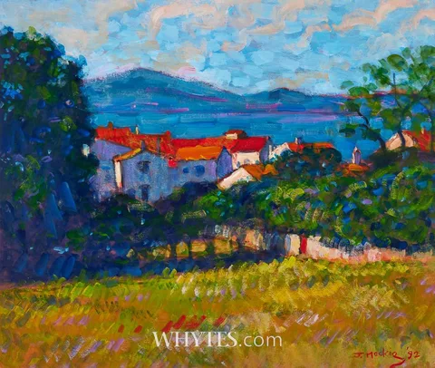 John Mackie, RED DOOR, ST. TROPEZ, 1992, acrylic on board
