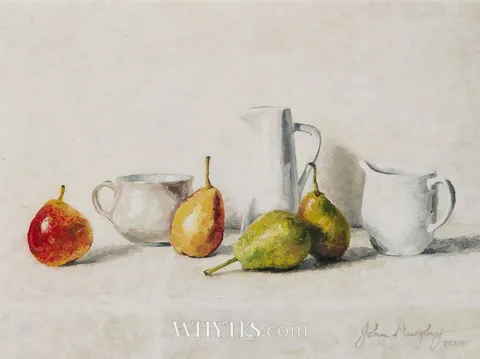 John Murphy, STILL LIFE WITH PEARS AND JUGS, 2004, oil on canvas