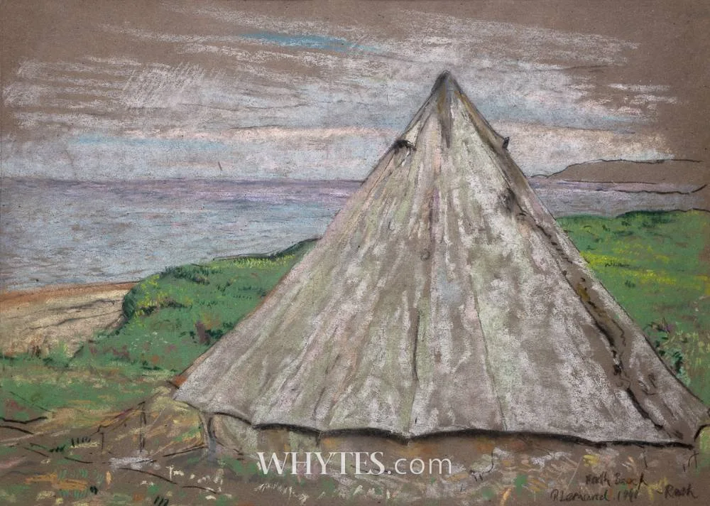 NORTH BEACH, RUSH, COUNTY DUBLIN by Patrick Leonard, 1941, pastel on tinted paper, sold Dec 2025