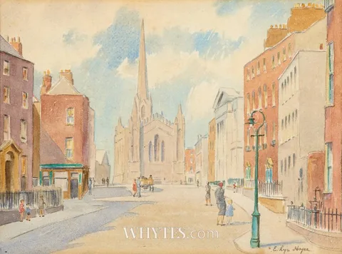 E. Lyn Hope, PARNELL SQUARE NORTH, DUBLIN, watercolour