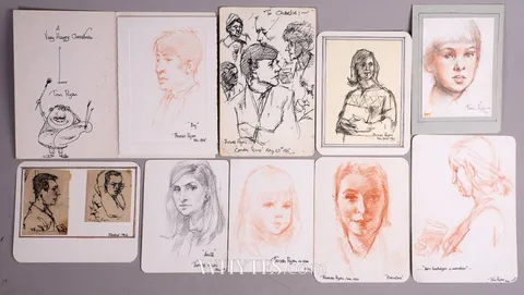 Thomas Ryan, COLLECTION OF SKETCHES, 1963-73 [SET OF TEN], pen and ink; (4), pencil; (1), pastel; (4); pencil and pastel; (1)