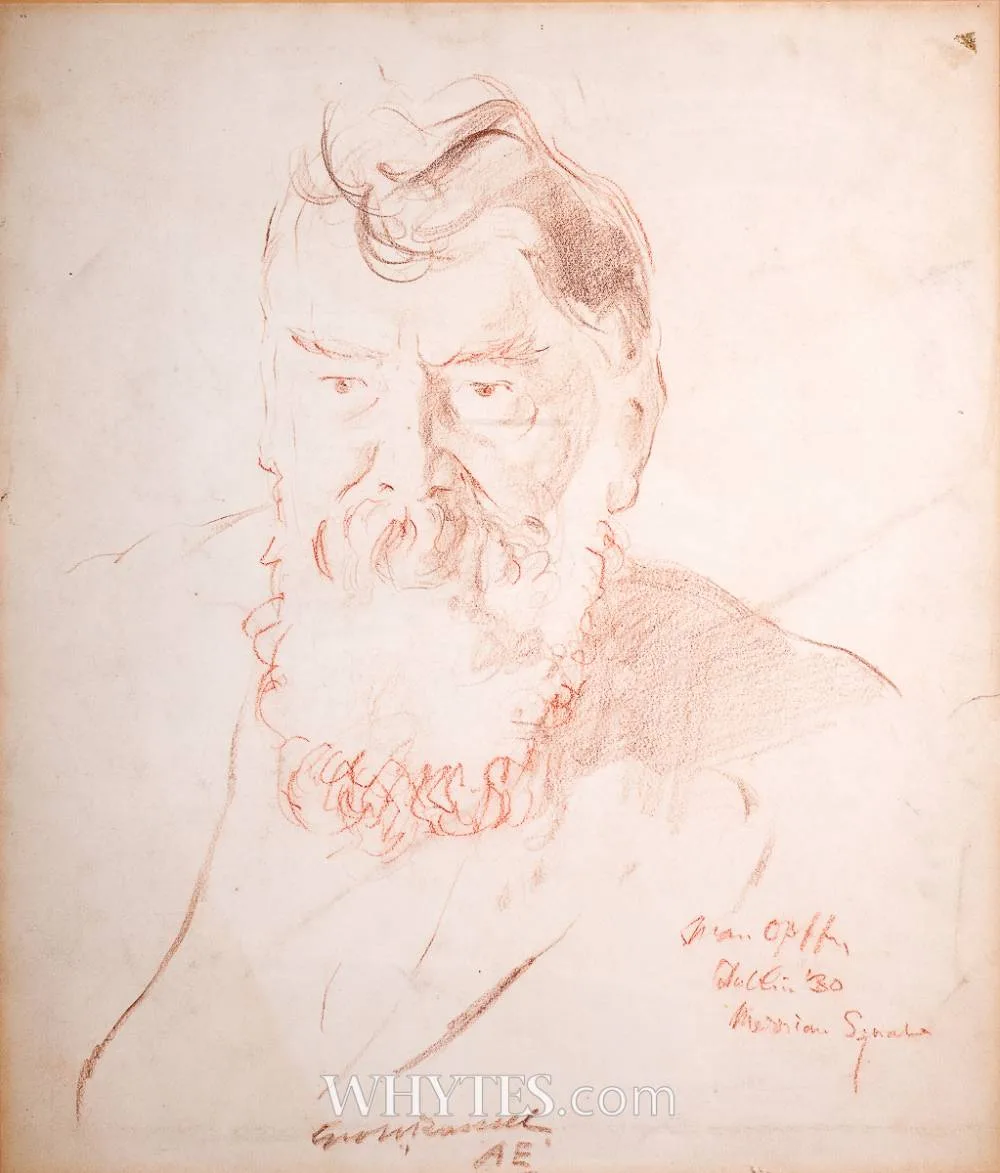 Ivan Opffer, PORTAIT OF GEORGE RUSSELL (Æ),, conté