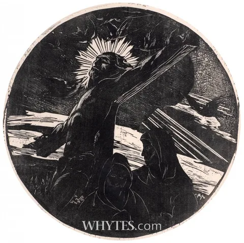 Elizabeth Rivers, CRUCIFIXION, A LEGEND, 1927, wood engraving