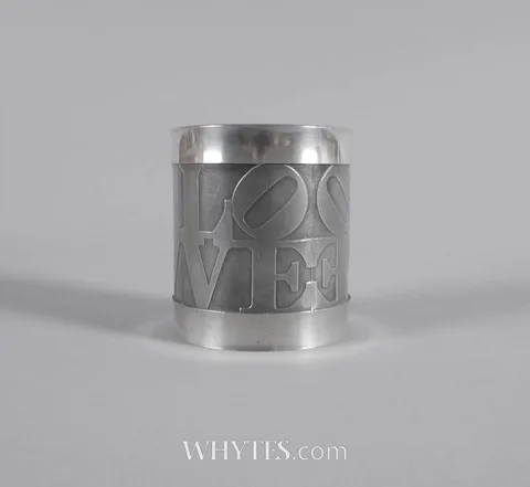 LOVE CUP 1995 by Robert Indiana, pewter; (artist's proof, unnumbered, issued edition was 300), offered Dec 2025