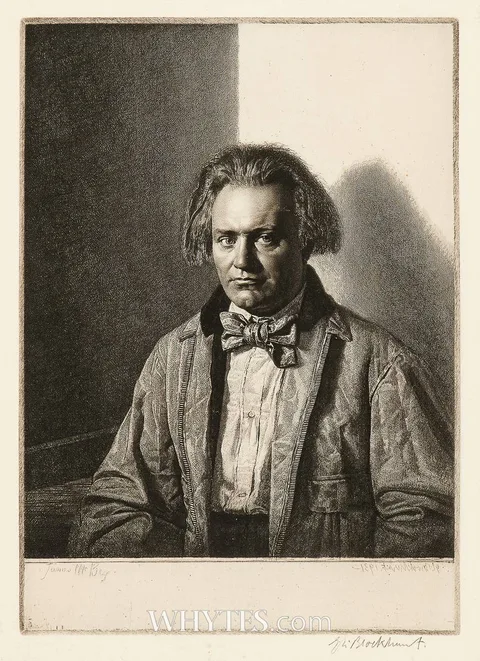 Gerald Brockhurst, PORTRAIT OF JAMES MCBEY, 1931, etching
