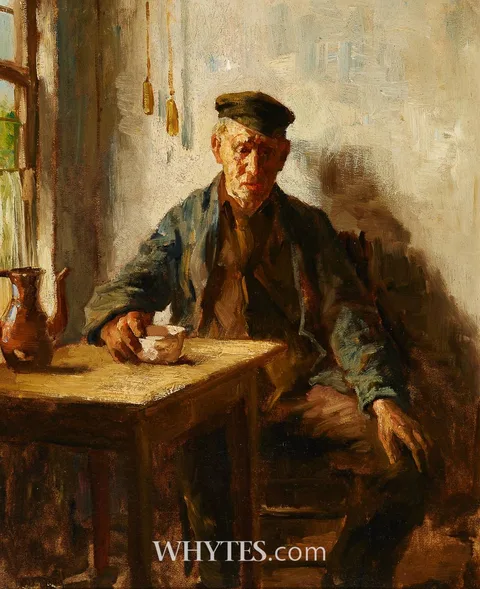 Bernard de Hoog, DUTCH INTERIOR, oil on board