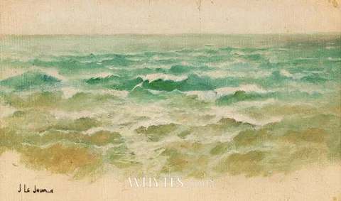 James Le Jeune, CRASHING WAVES, oil on board