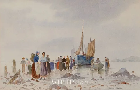 Edward Emerson, RETURNING TO SHORE, watercolour