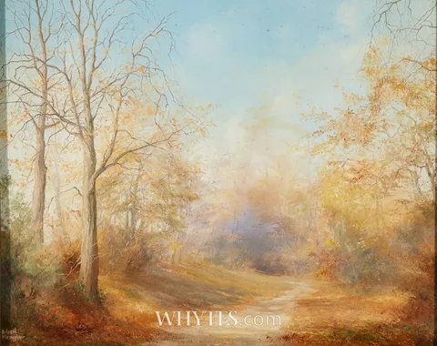 Eileen Meagher, AUTUMNAL WALK, oil on canvas