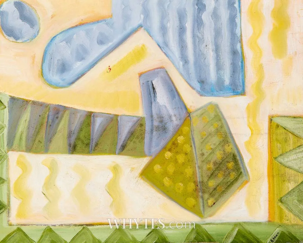 ABSTRACT COMPOSITION by Geraldine Hone, oil on canvas, sold Dec 2025