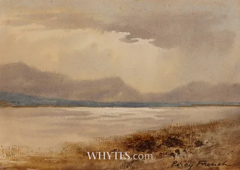 LIGHT OVER BOG LAKE by William Percy French, watercolour heightened with white, sold Dec 2025