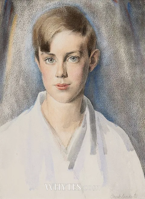 Gerald Brockhurst, PORTRAIT OF OLIVER DUANE ODYSSEUS GOGARTY (KNOWN AS 'NOLL'), watercolour and pastel