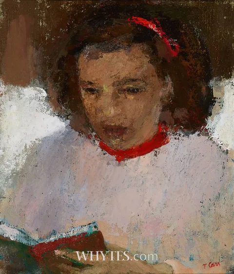 Tom Carr, GIRL READING, 1945, oil on canvas