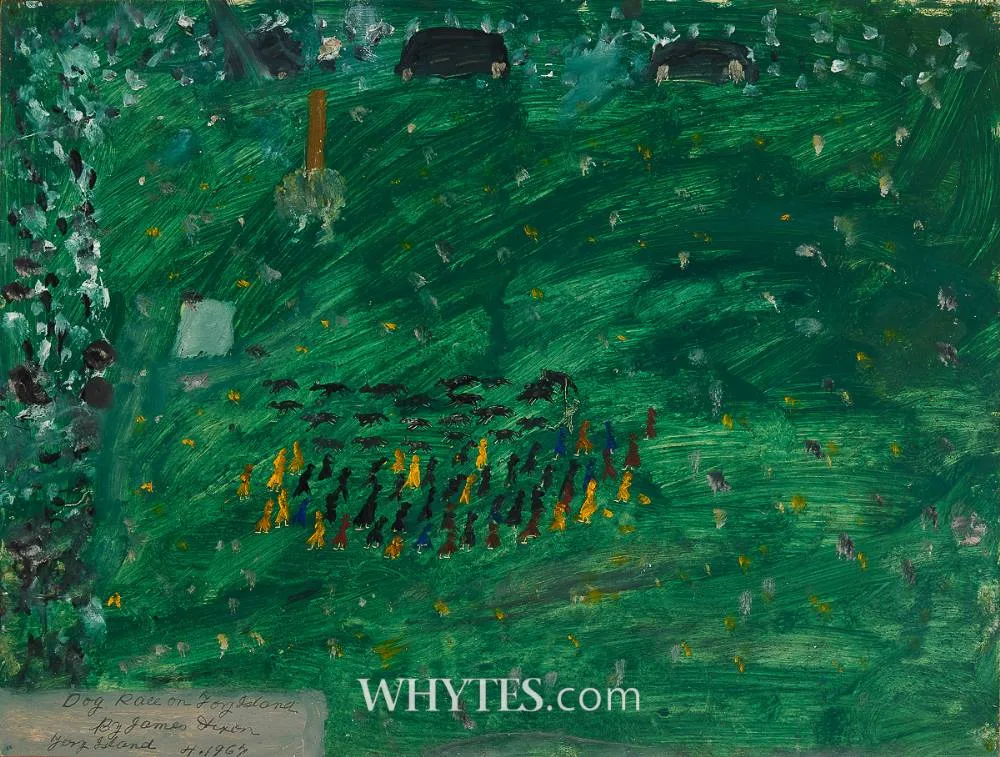 James Dixon, DOG RACE ON TORY ISLAND, 1967, oil on board