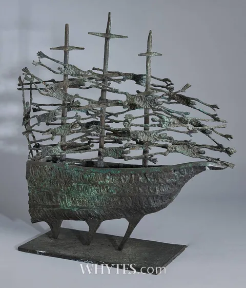 John Behan, FAMINE SHIP, 2006, bronze; (unique)