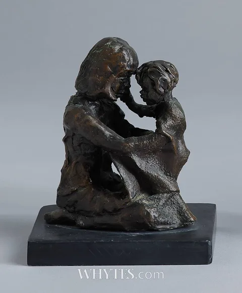 Marjorie Steele, MOTHER AND CHILD, 1992, bronze; (artist's copy from an edition of 3)