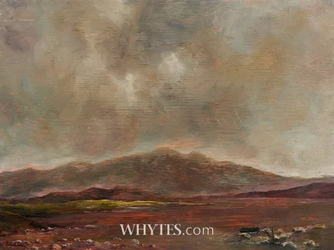 James Humbert Craig, LAKE SCENE, THE ROSSES, COUNTY DONEGAL, oil on panel