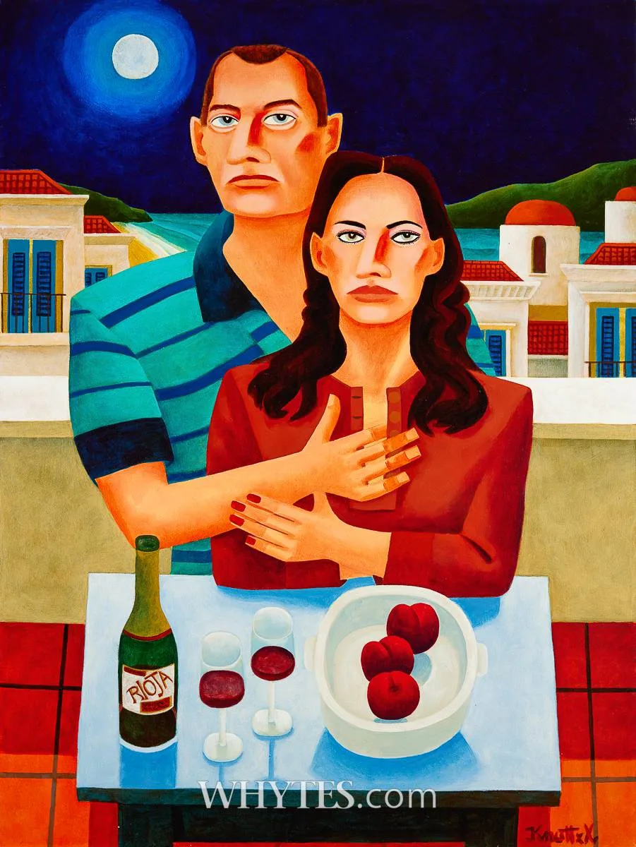 SPANISH COUPLE by Graham Knuttel, oil on canvas; (unframed), sold Dec 2025