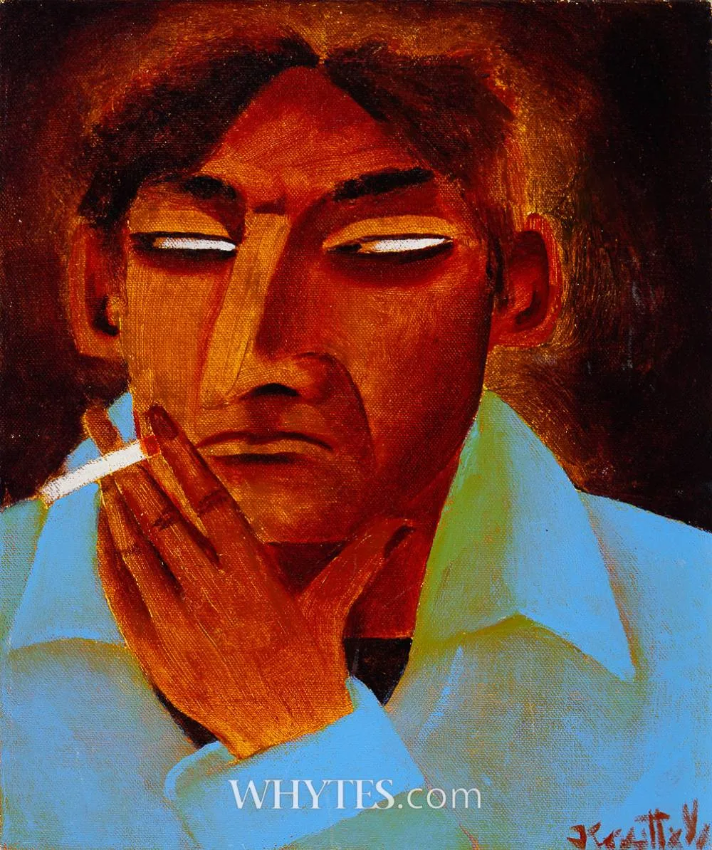 SELF PORTRAIT by Graham Knuttel, oil on canvas; (unframed), sold Oct 2025