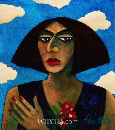 Graham Knuttel, PORTRAIT OF THE ARTIST'S WIFE, c. 1992, oil on canvas; (unframed)