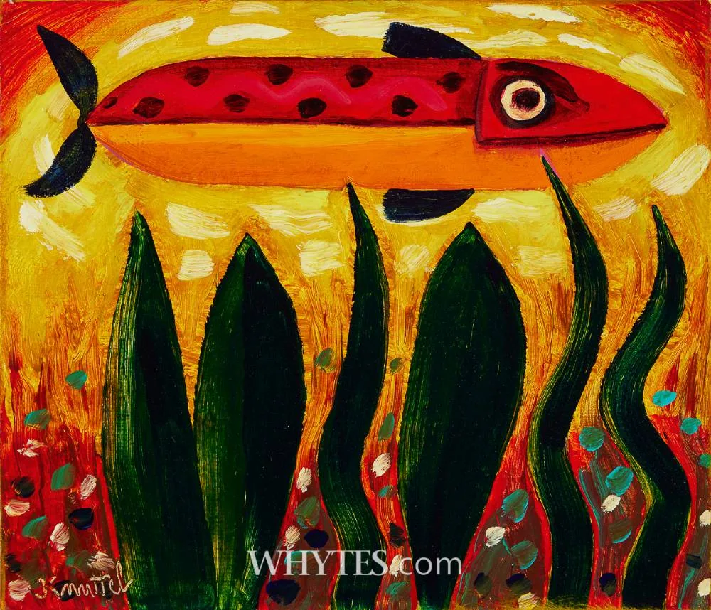FISH by Graham Knuttel, oil on canvas; (unframed), sold Oct 2025