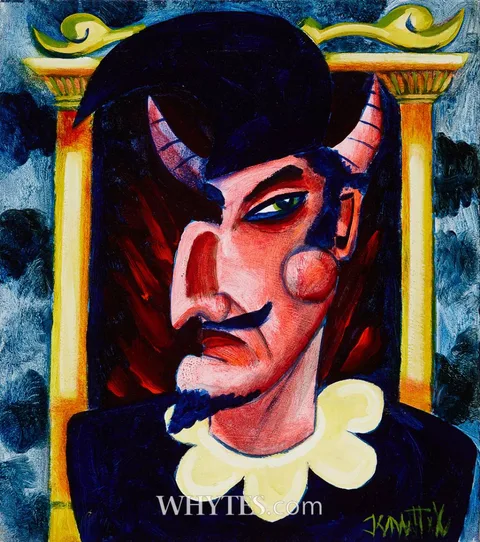 Graham Knuttel, DEVIL, oil on canvas; (unframed)