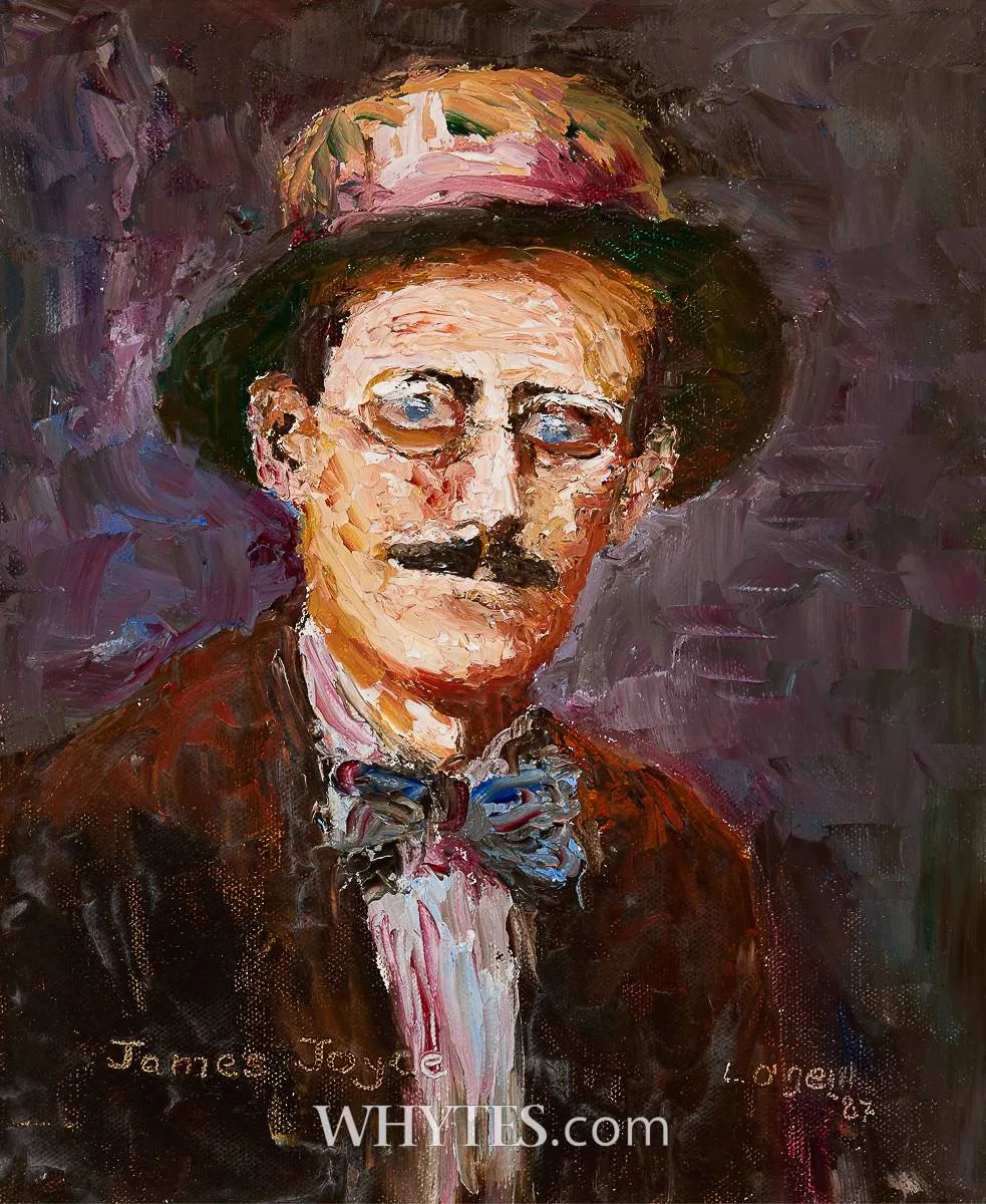 JAMES JOYCE by Liam O'Neill, 1987, oil on canvas, sold Oct 2025