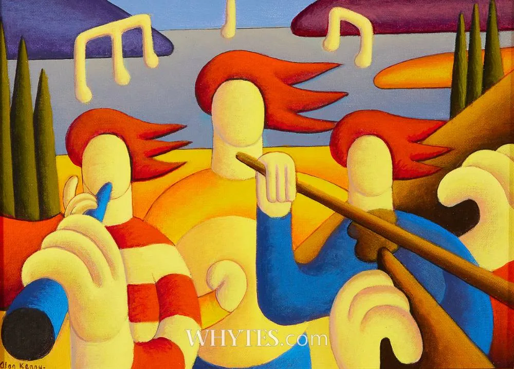 Alan Kenny, TRAD SESSION WITH NOTES, acrylic on canvas board