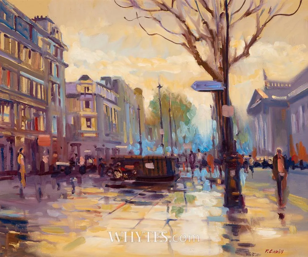Patrick Cahill, VIEW OF O'CONNELL STREET, DUBLIN, oil on canvas