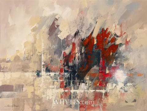 Colin Gibson, MELODY IN RED, 2025, mixed media on canvas
