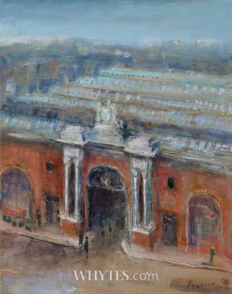 Peter Pearson, FRUIT AND VEGETABLE MARKET, DUBLIN, 2001, oil on board