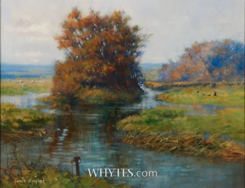 James English, WETLAND SCENE, oil on canvas