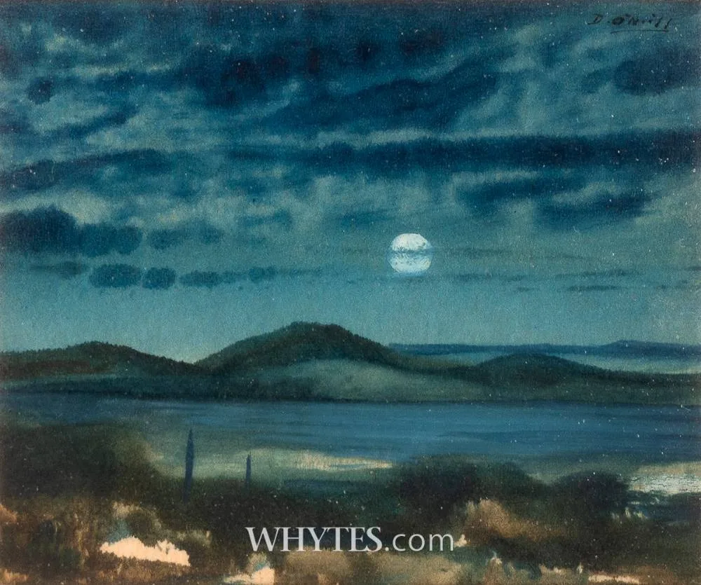 MOONLIGHT, DONEGAL by Daniel O'Neill, watercolour and pastel, sold Oct 2025