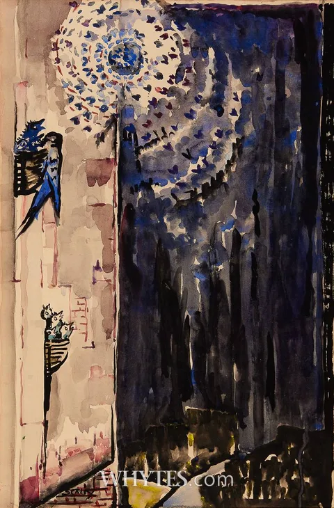 Caroline Scally, BIRDS MIGRATING, 1960, watercolour
