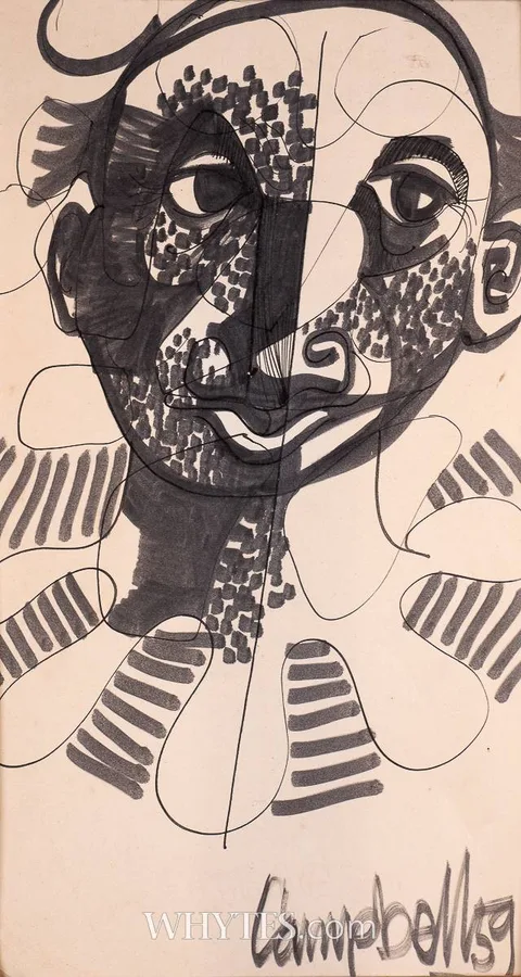 George Campbell, CLOWN, 1959, pen and ink