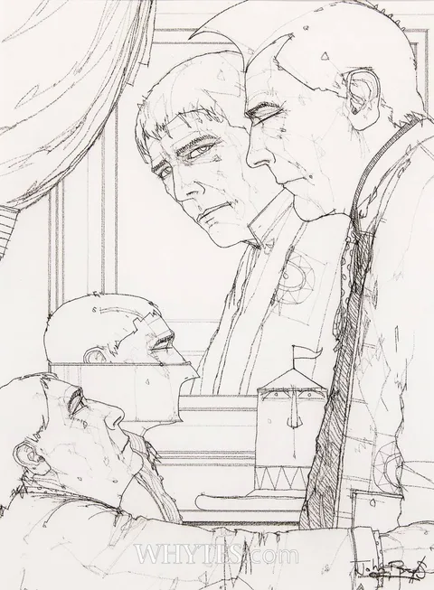 John Boyd, THE THREATENED, pen and ink on paper