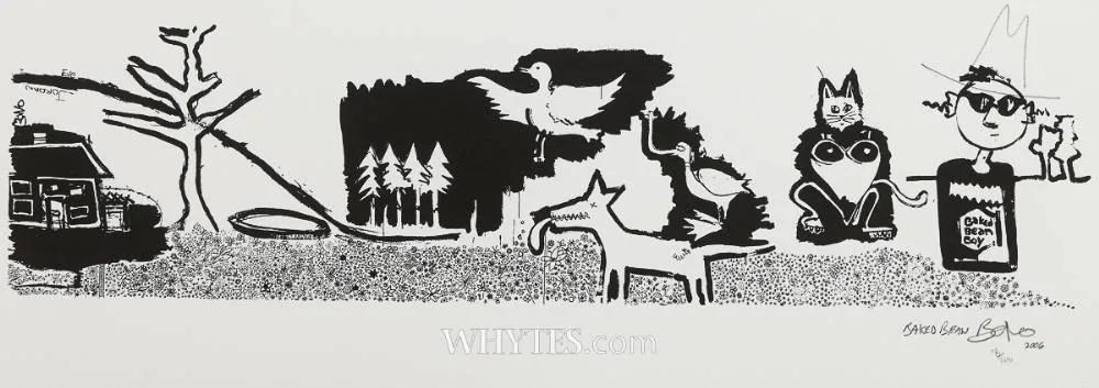 Paul Hewson, PETER & THE WOLF - BAKED BEAN, 2006, lithograph; (no. 18 from an edition of 200); pencil drawing; (1)