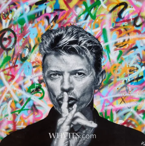 La Hart, DAVID BOWIE, 2021, spraypaint and stencil on canvas; (unframed)