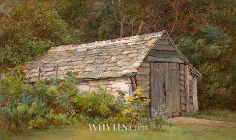 Frederic William Burton, STONE BARN, watercolour