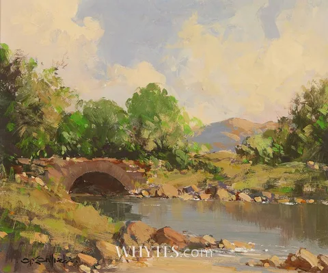 MORNING LIGHT NEAR CARRIGART, COUNTY DONEGAL by George K. Gillespie, oil on board, sold Oct 2025