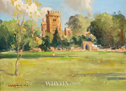 BLARNEY CASTLE, COUNTY CORK by George K. Gillespie, oil on canvas board, offered Oct 2025