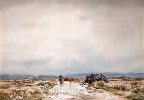 Frank Egginton, OLD BOG ROAD, CONNEMARA, watercolour