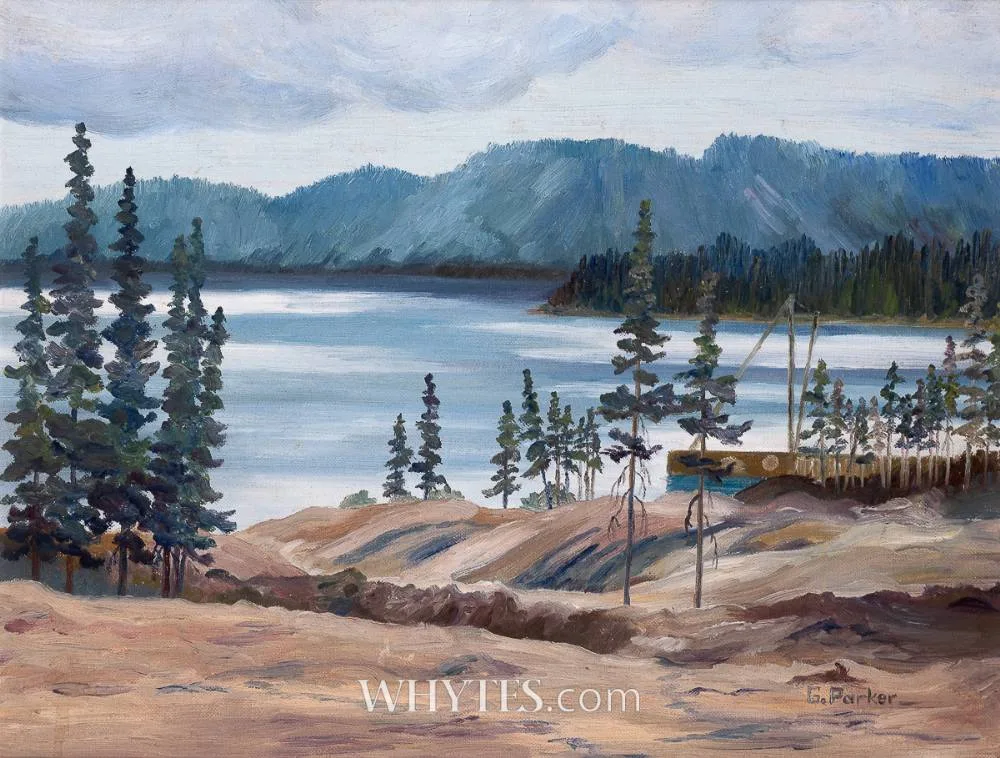 Geoff Parker, FOREST AND LAKE, acrylic on board