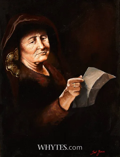 Ted Jones, LADY READING A LETTER, oil on canvas