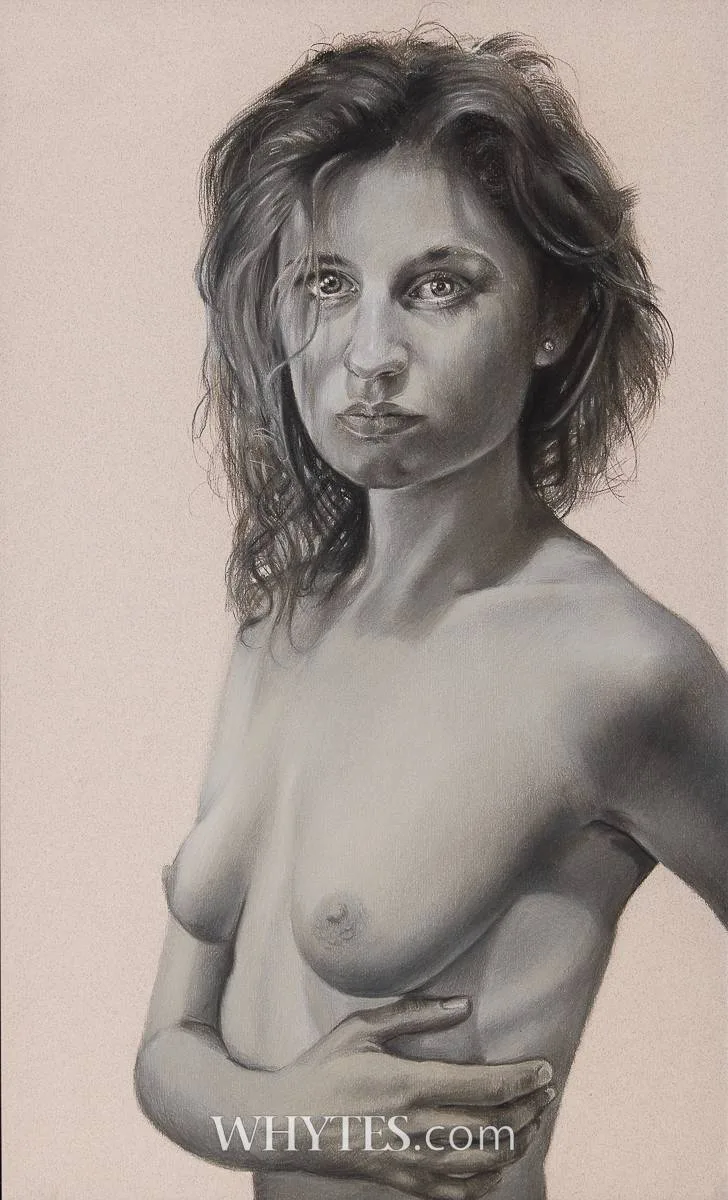 JENNIFER by Mark D. Smith, charcoal and pastel, offered Oct 2025