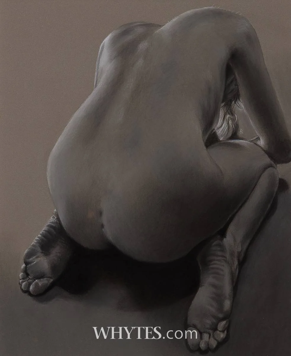 CROUCHING AISLING by Mark D. Smith, charcoal and pastel, offered Oct 2025